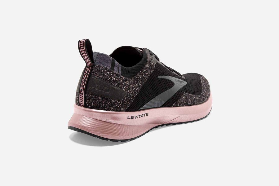 Levitate 4 Road Brooks Running Shoes NZ Womens - Black/Pink - VBGKIC-903